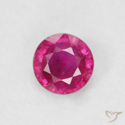 0.22ct 天然 ピンクがかったレッド ルビー, ラウンド, VS