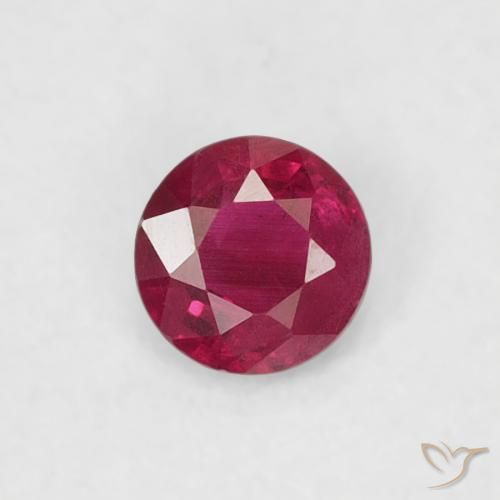 0.17ct 天然 濃い赤みがかったピンク ルビー, ラウンド, VS