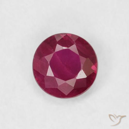 0.20ct 天然 濃いレッドワイン ルビー, ラウンド, VS-SI