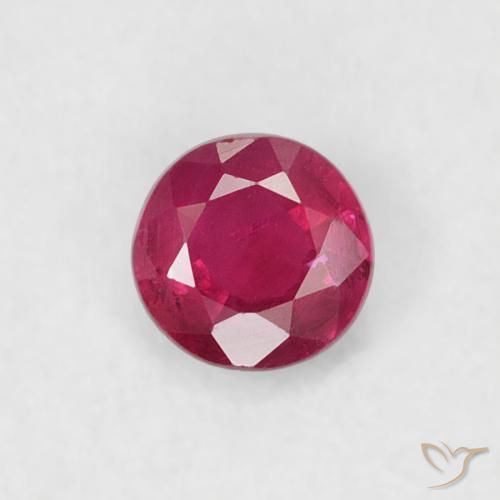 0.20ct 天然 ピンクがかったレッド ルビー, ラウンド, SI