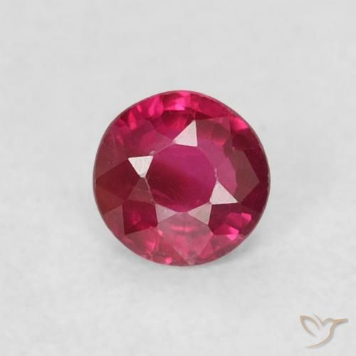 0.19ct 天然 Medium Dark-Red ルビー, ラウンド, VS