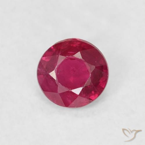 0.18ct 天然 ピンクがかったレッド ルビー, ラウンド, VS-SI