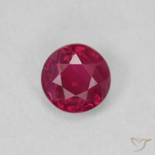 0.21ct 天然 Medium Dark-Red ルビー, ラウンド, VS