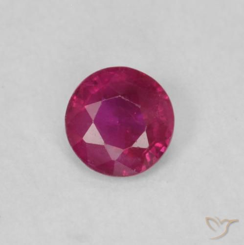 0.17ct 天然 薄いレッド ルビー, ラウンド, VS