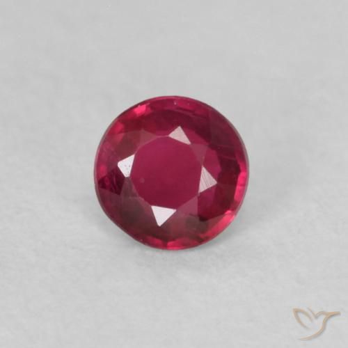 0.17ct 天然 ピンクがかったレッド ルビー, ラウンド, VS