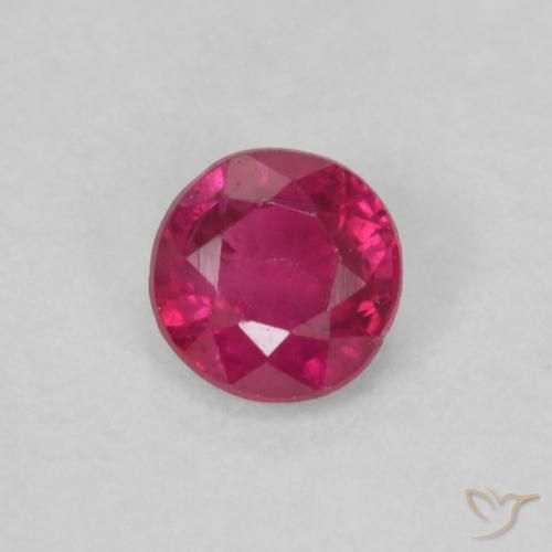 0.21ct 天然 薄いレッド ルビー, ラウンド, VS