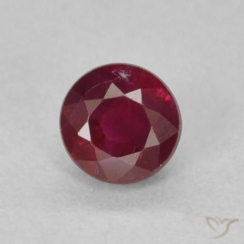 0.36ct 天然 ディープレッド ルビー, ラウンド, SI