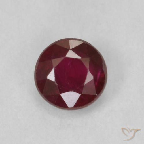 0.30ct 天然 ダークレッド ルビー, ラウンド, SI