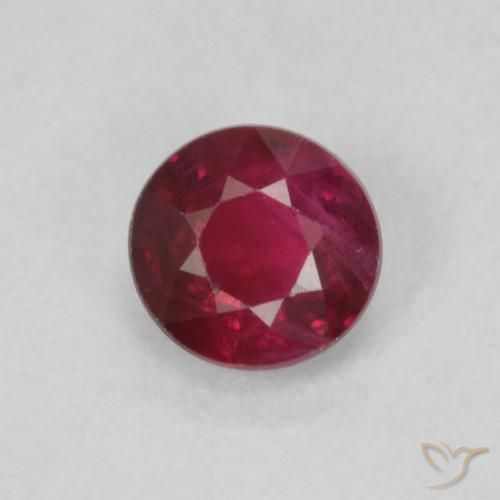 0.31ct 天然 ミディアムレッド ルビー, ラウンド, SI
