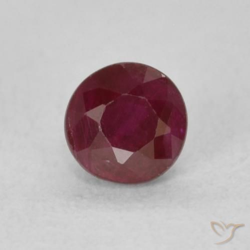 0.35ct 天然 ワインレッド ルビー, ラウンド, SI