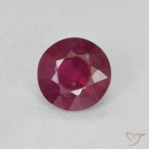 0.28ct 天然 ディープレッド ルビー, ラウンド, SI