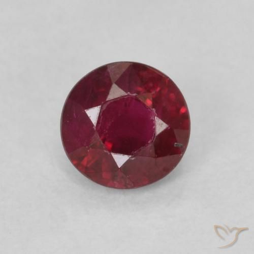 0.28ct 天然 ダークレッド ルビー, ラウンド, SI