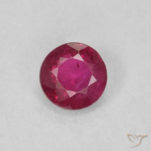 0.20ct 天然 ピンクがかったレッド ルビー, ラウンド, VS