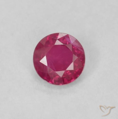 0.20ct 天然 ピンクがかったレッド ルビー, ラウンド, VS