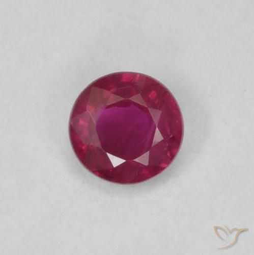 0.18ct 天然 濃いレッドワイン ルビー, ラウンド, VS