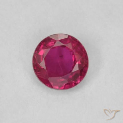 0.19ct 天然 ピンクがかったレッド ルビー, ラウンド, VS