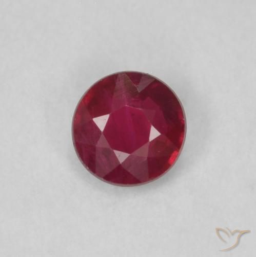 0.19ct 天然 ダークレッド ルビー, ラウンド, VS