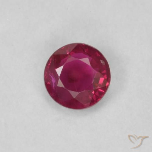 0.18ct 天然 濃い赤みがかったピンク ルビー, ラウンド, VS