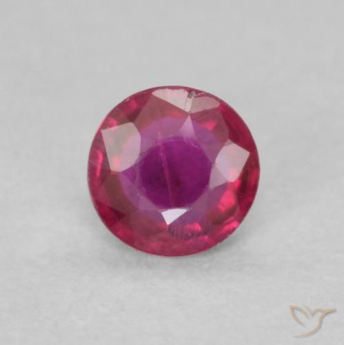 0.24ct 天然 薄いレッド ルビー, ラウンド, SI-I1