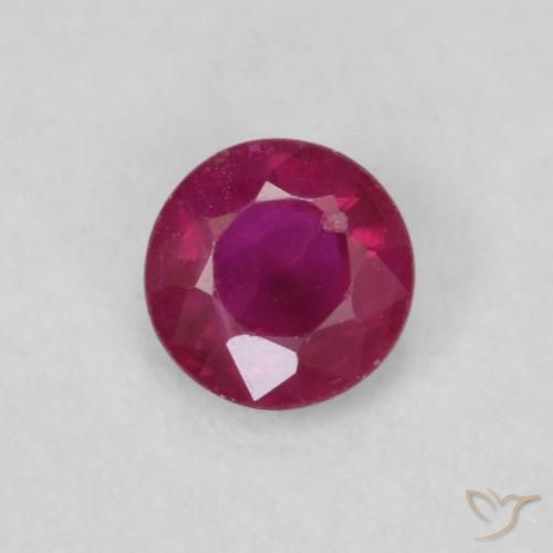 0.25ct 天然 ピンクがかったレッド ルビー, ラウンド, SI-I1