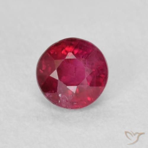 0.30ct 天然 濃い赤みがかったピンク ルビー, ラウンド, SI-I1