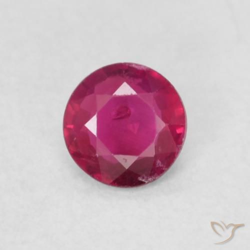 0.21ct 天然 ピンクがかったレッド ルビー, ラウンド, SI-I1