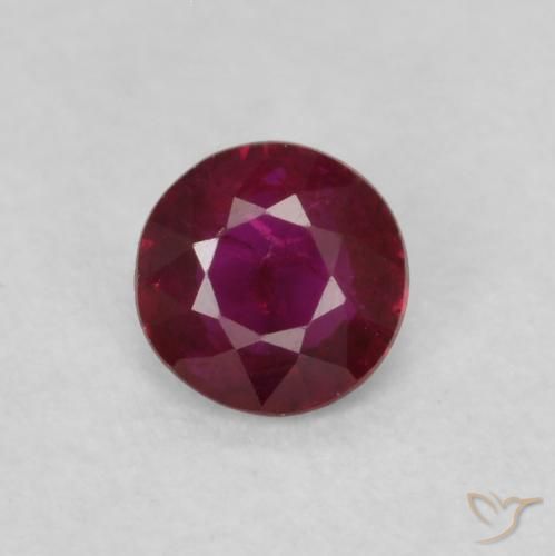 0.23ct 天然 ダークレッド ルビー, ラウンド, SI-I1