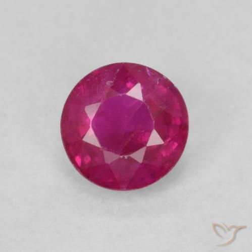 0.32ct 天然 薄いレッド ルビー, ラウンド, SI-I1