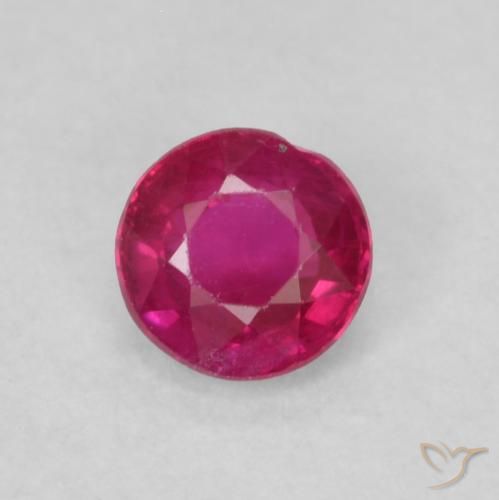 0.29ct 天然 薄いレッド ルビー, ラウンド, SI-I1