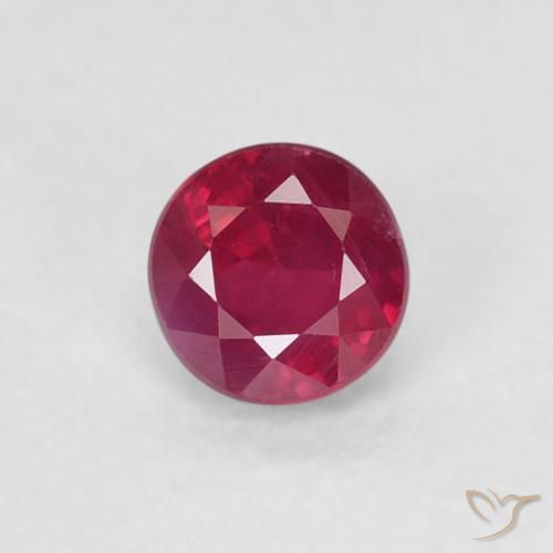 0.32ct 天然 濃い赤みがかったピンク ルビー, ラウンド, SI-I1