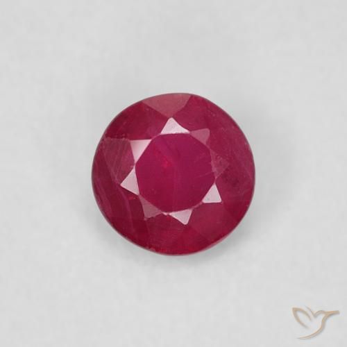 0.24ct 天然 Medium Dark-Red ルビー, ラウンド, SI-I1