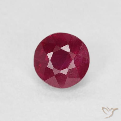 0.30ct 天然 Medium Dark-Red ルビー, ラウンド, SI-I1