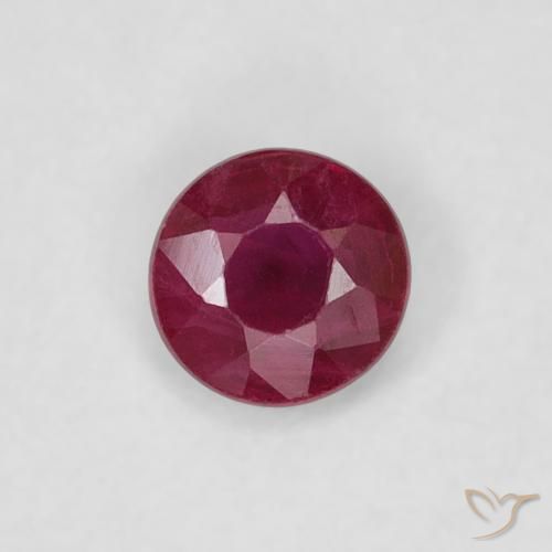 0.22ct 天然 ディープレッド ルビー, ラウンド, SI-I1