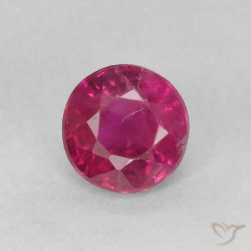 0.28ct 天然 薄いレッド ルビー, ラウンド, SI-I1