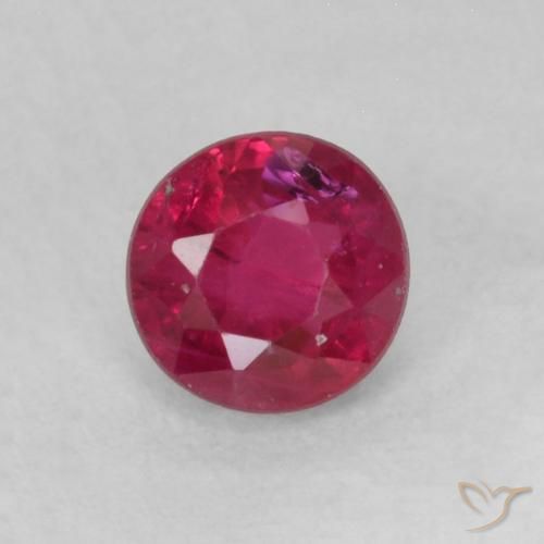 0.31ct 天然 濃い赤みがかったピンク ルビー, ラウンド, SI-I1