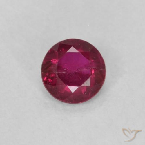 0.18ct 天然 ピンクがかったレッド ルビー, ラウンド, VS-SI
