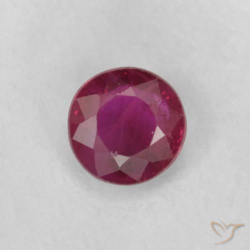 0.21ct 天然 濃いレッドワイン ルビー, ラウンド, VS-SI