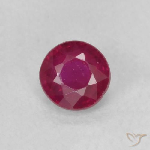 0.22ct 天然 ディープレッド ルビー, ラウンド, VS-SI