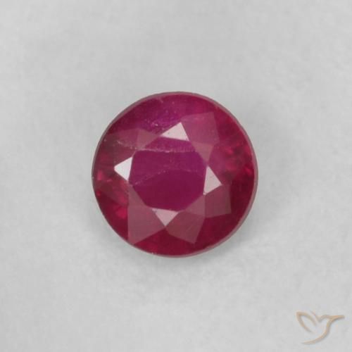 0.20ct 天然 ディープレッド ルビー, ラウンド, SI