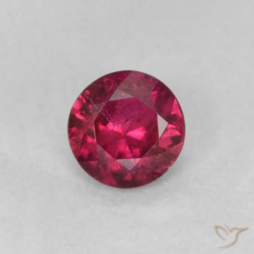 0.18ct 天然 濃いレッドワイン ルビー, ラウンド, VS-SI