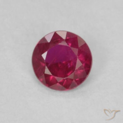 0.16ct 天然 濃いレッドワイン ルビー, ラウンド, VS