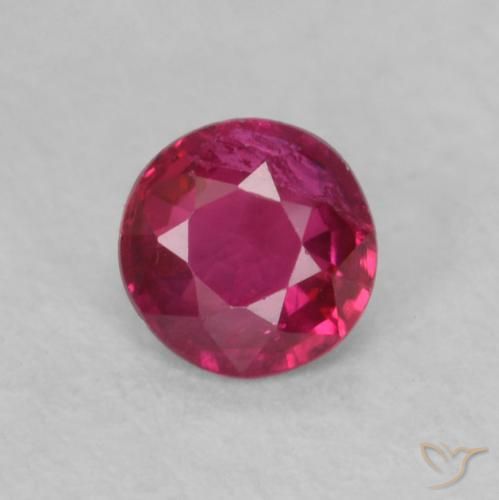 0.20ct 天然 ピンクがかったレッド ルビー, ラウンド, VS