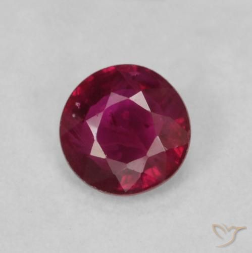 0.20ct 天然 ディープレッド ルビー, ラウンド, VS