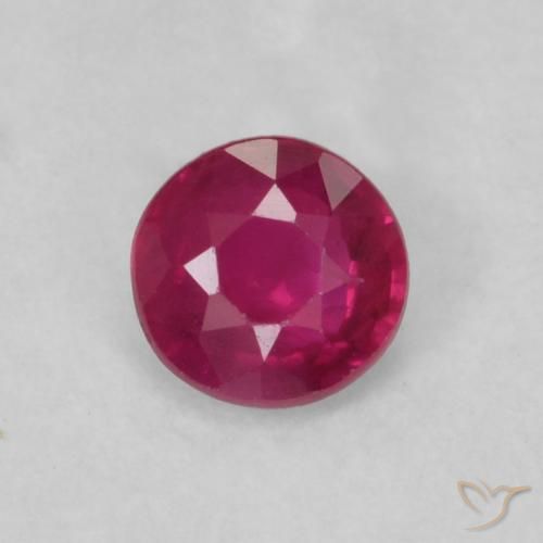 0.18ct 天然 ピンクがかったレッド ルビー, ラウンド, VS