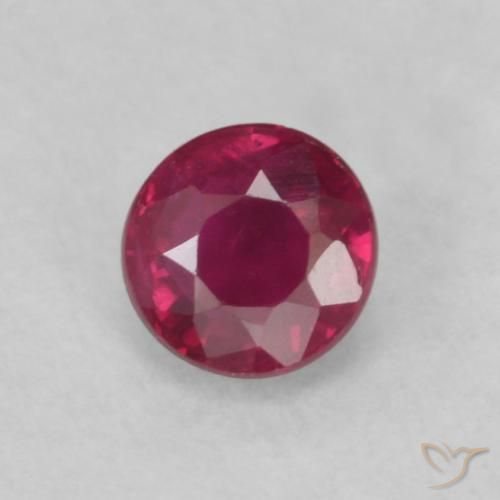 0.22ct 天然 濃い赤みがかったピンク ルビー, ラウンド, VS