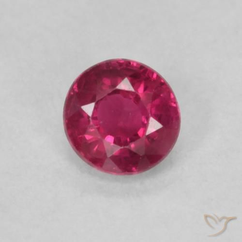 0.23ct 天然 濃い赤みがかったピンク ルビー, ラウンド, VS