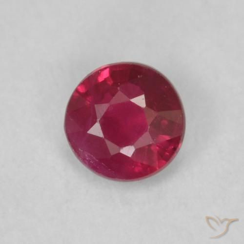 0.21ct 天然 Medium Dark-Red ルビー, ラウンド, VS