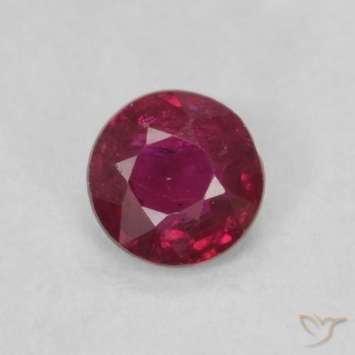0.21ct 天然 ミディアムレッド ルビー, ラウンド, VS