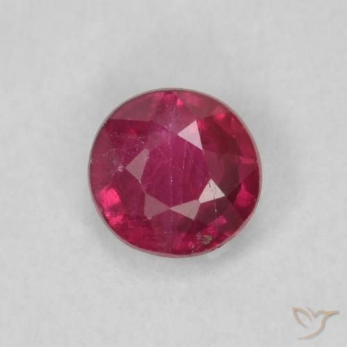 0.23ct 天然 ピンクがかったレッド ルビー, ラウンド, VS