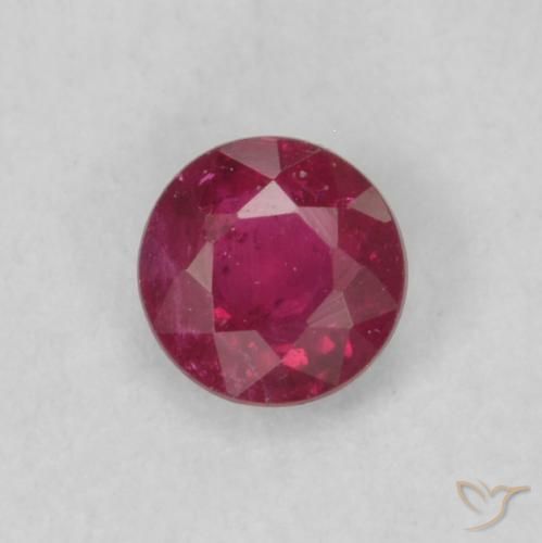 0.18ct 天然 濃いレッドワイン ルビー, ラウンド, SI